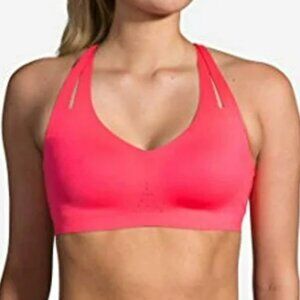 NWT Brooks Dare Strappy Running Sports Bra Hot Pink 34 A/B